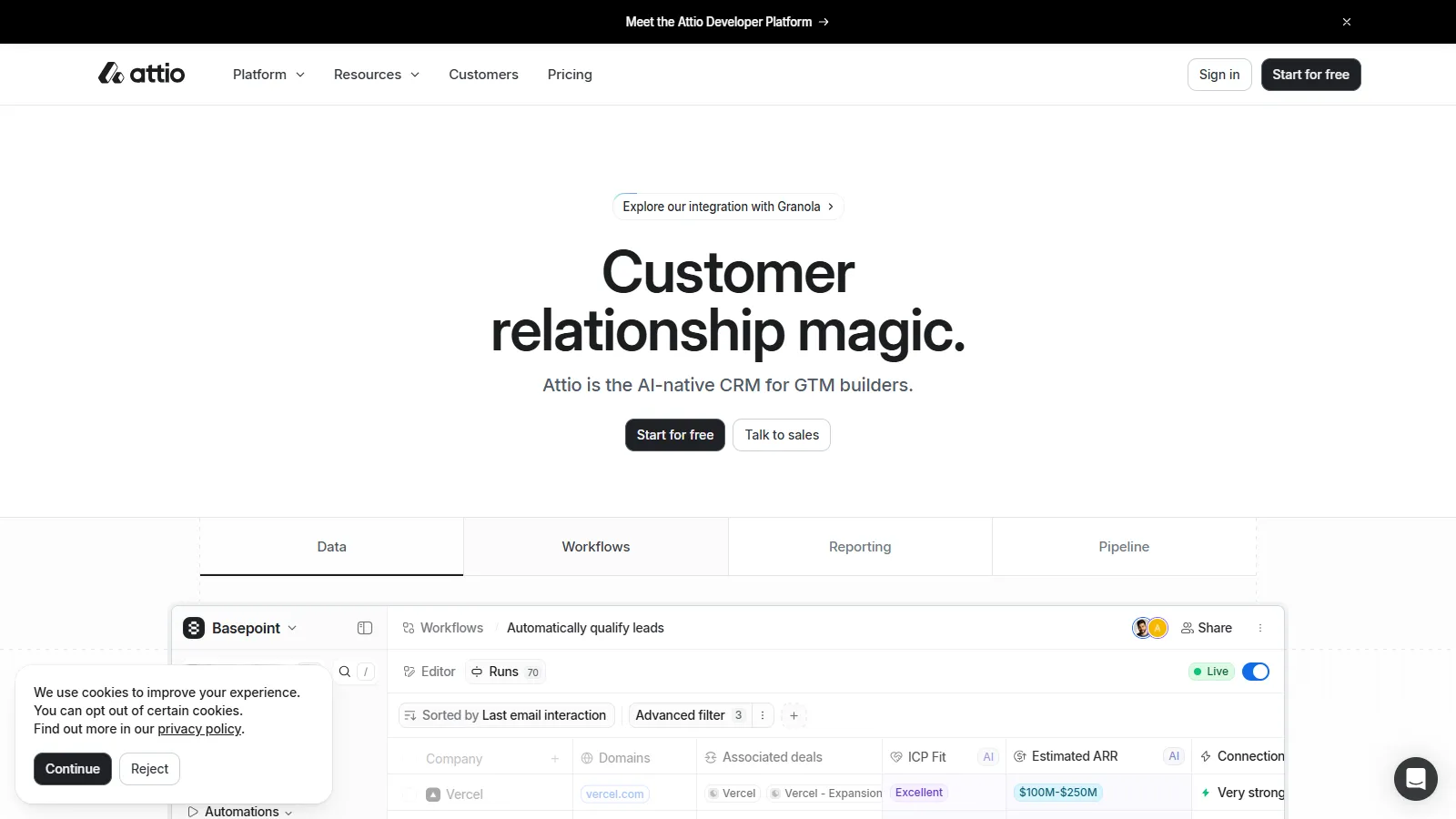 Attio modern CRM with relationship graphs
