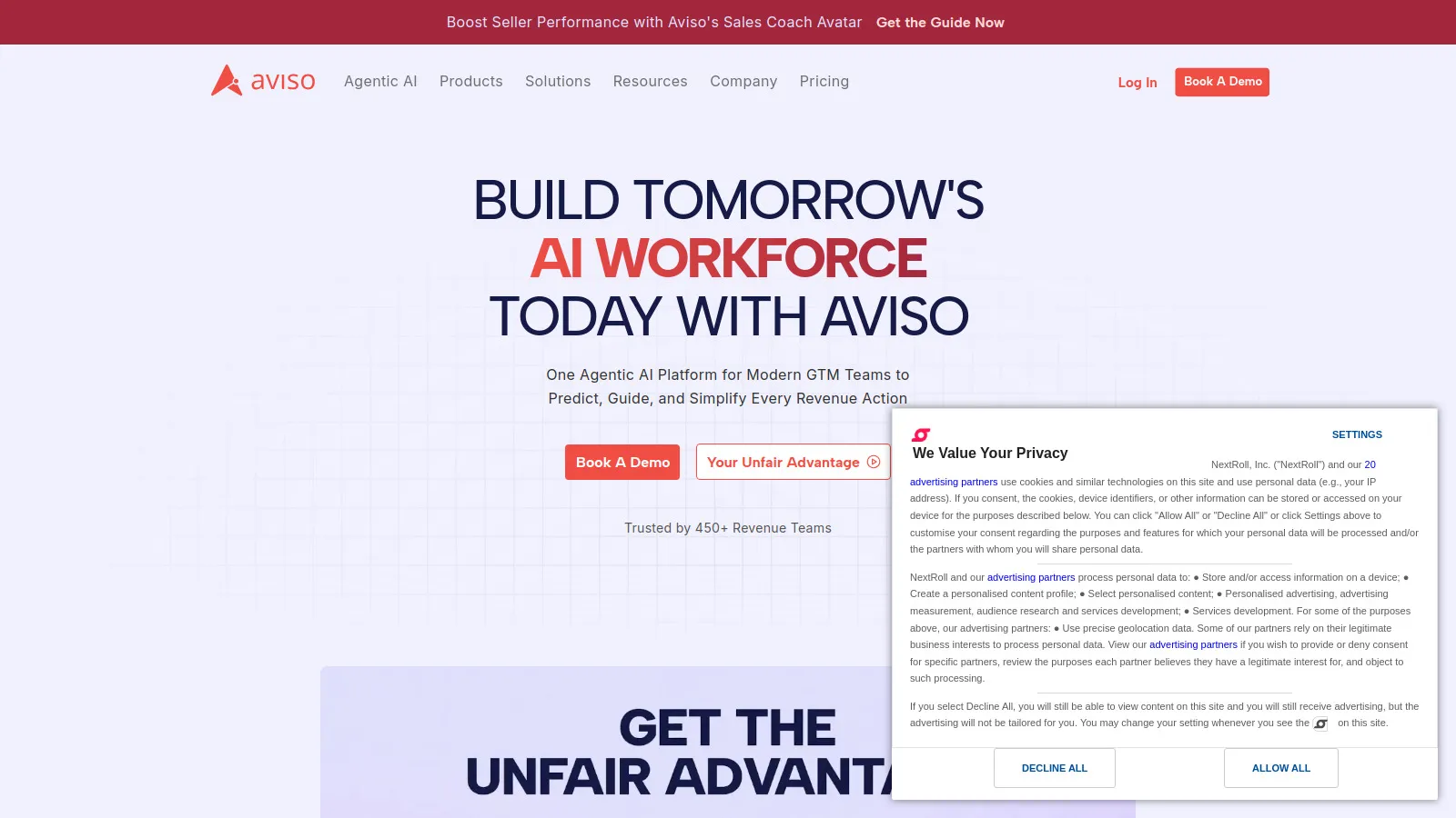 Aviso AI platform showing WinScore and guided selling