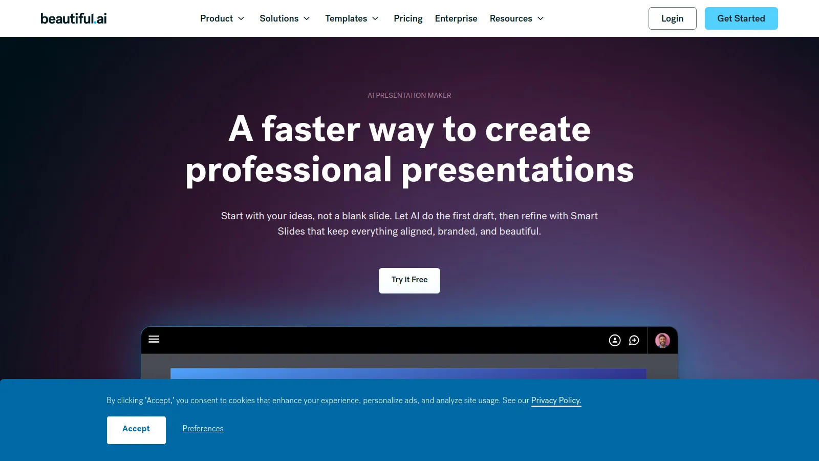 Beautiful.ai AI-powered slide design