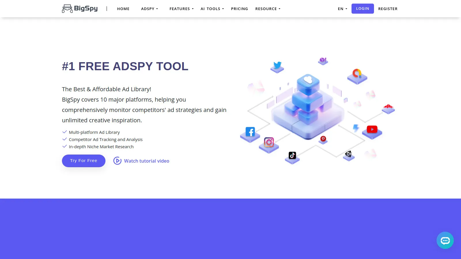 BigSpy multi-platform ad research