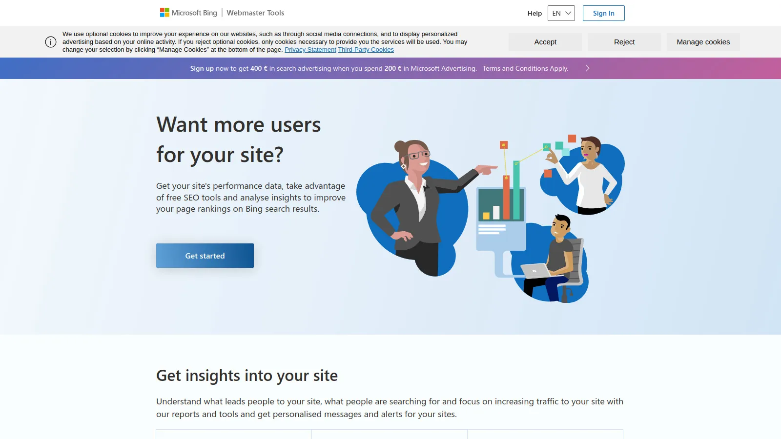 Bing Webmaster Tools keyword research showing unlimited free searches