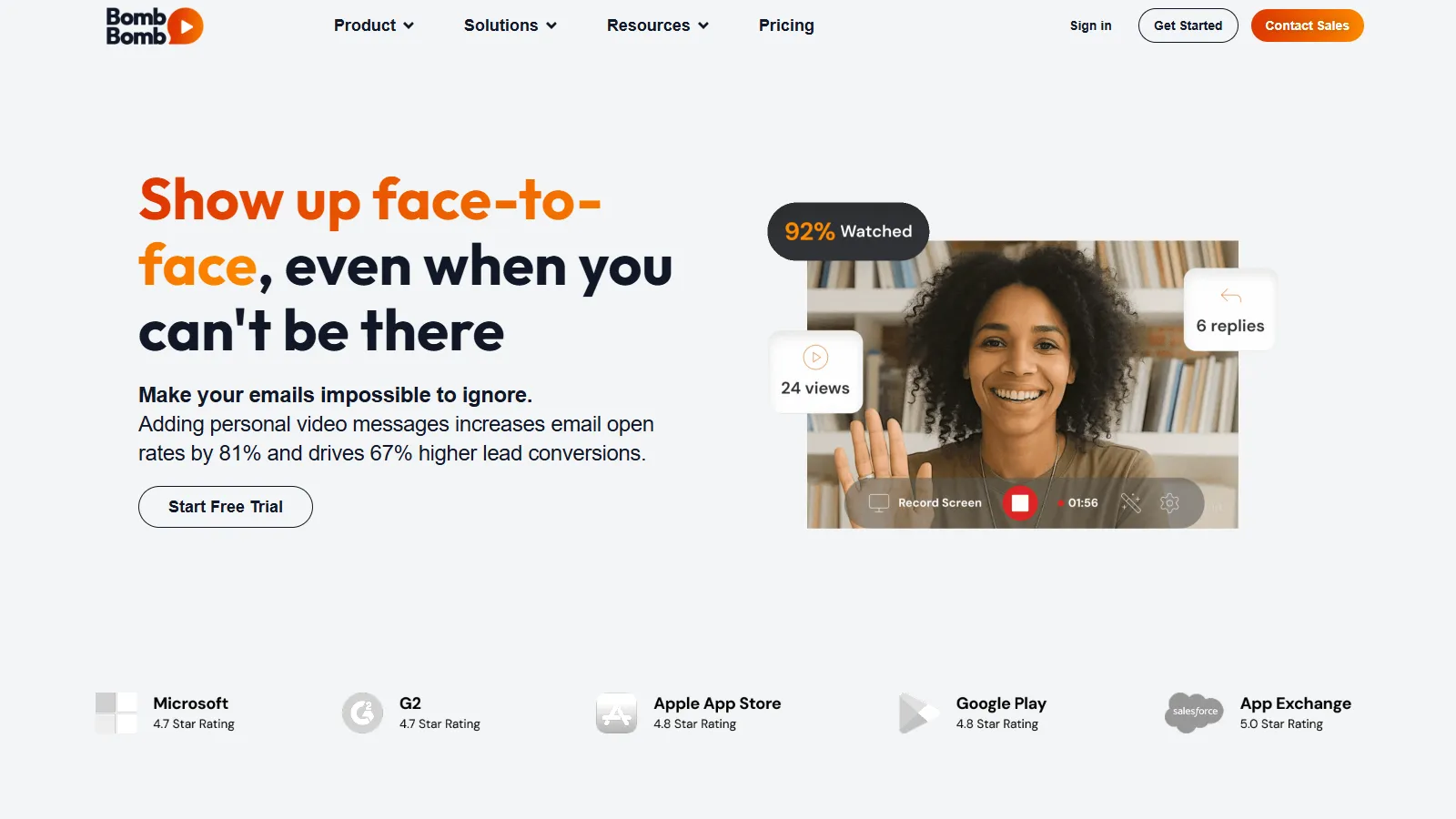 BombBomb video email integration