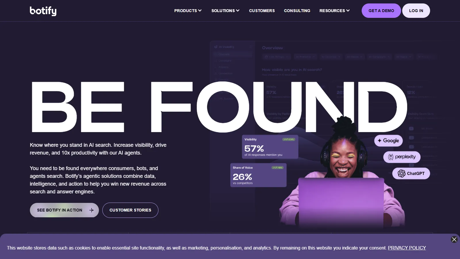 Botify log file analysis showing crawl budget distribution across product categories