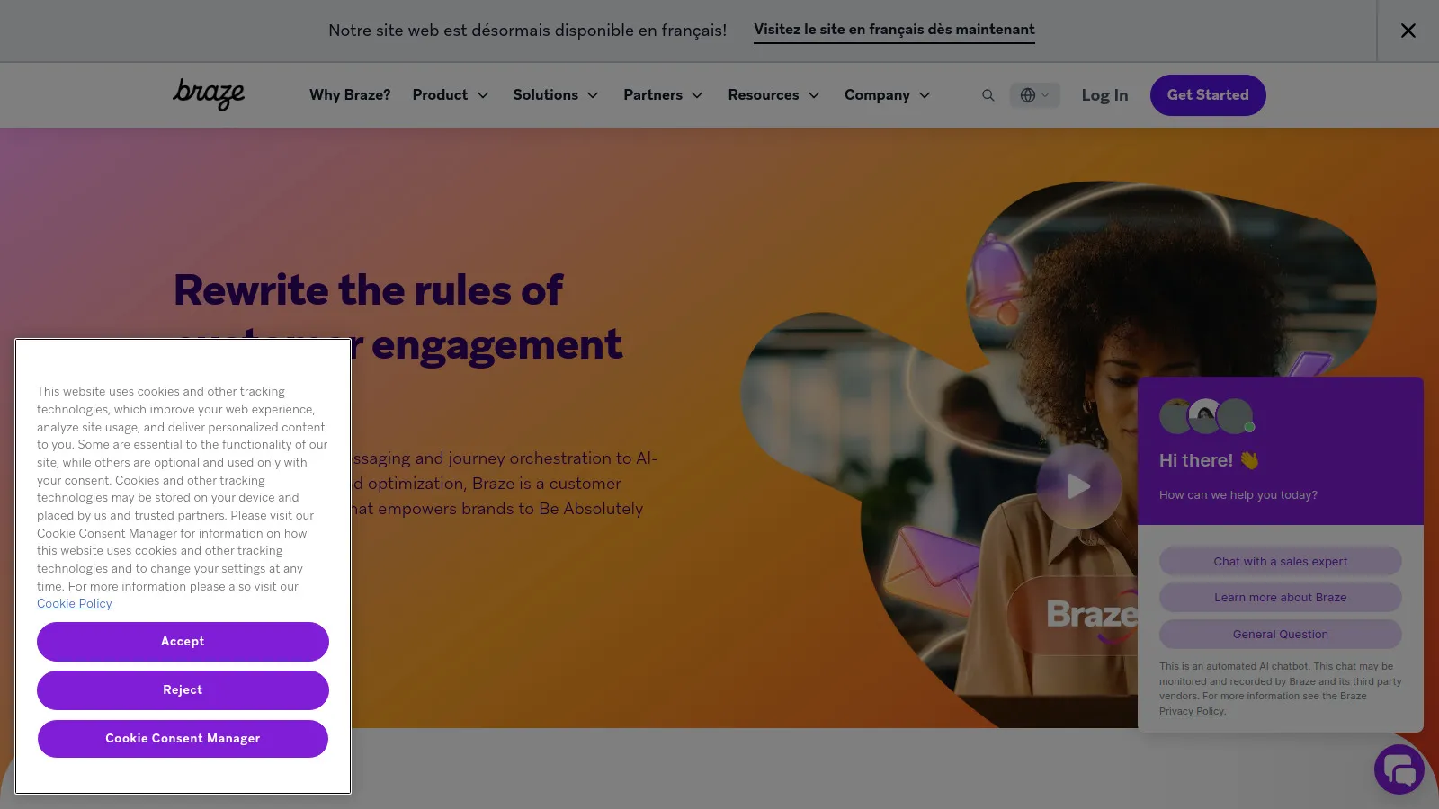 Braze mobile engagement platform showing push notifications, in-app messages, and cross-channel campaigns