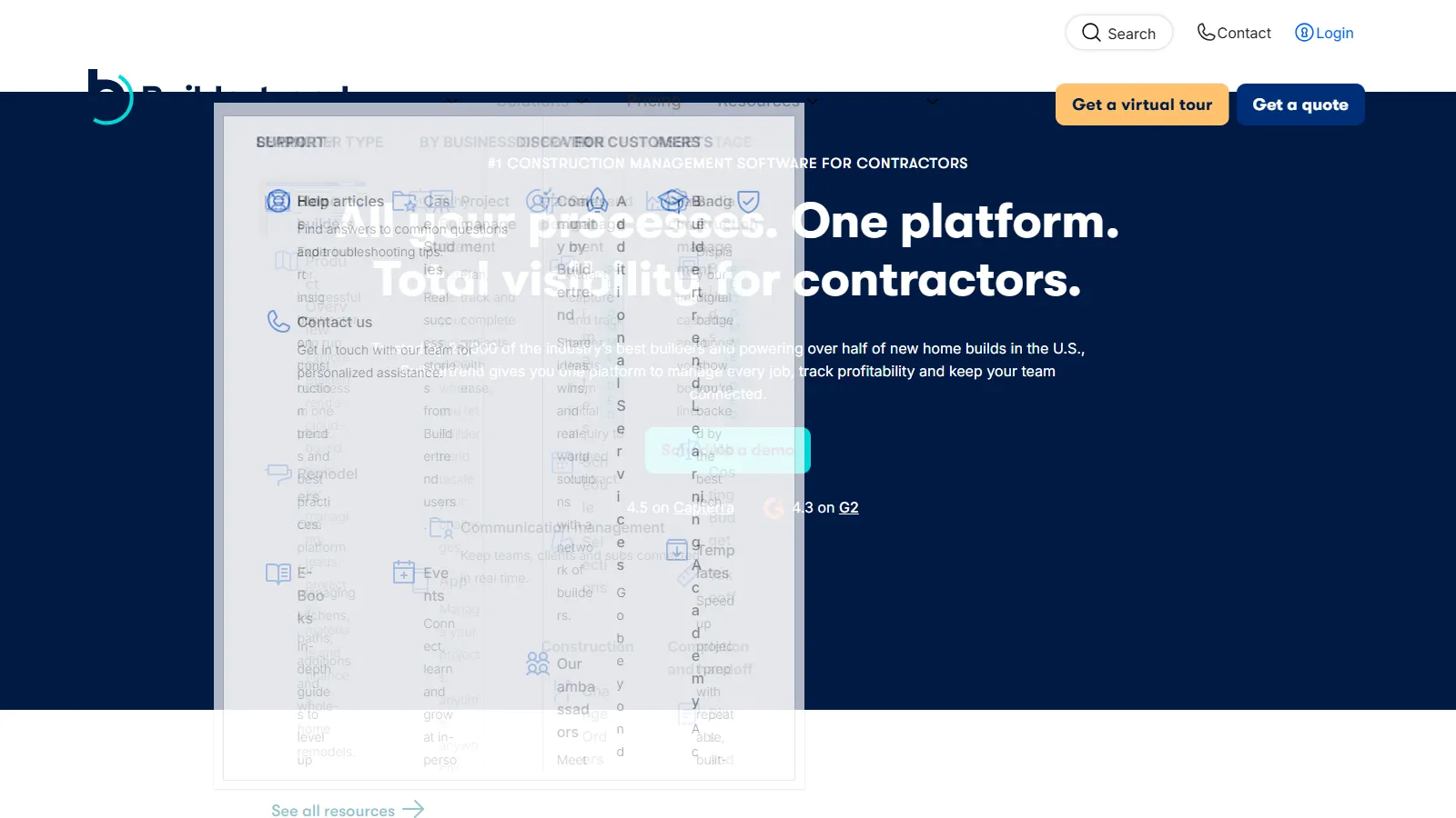 Buildertrend residential builder dashboard