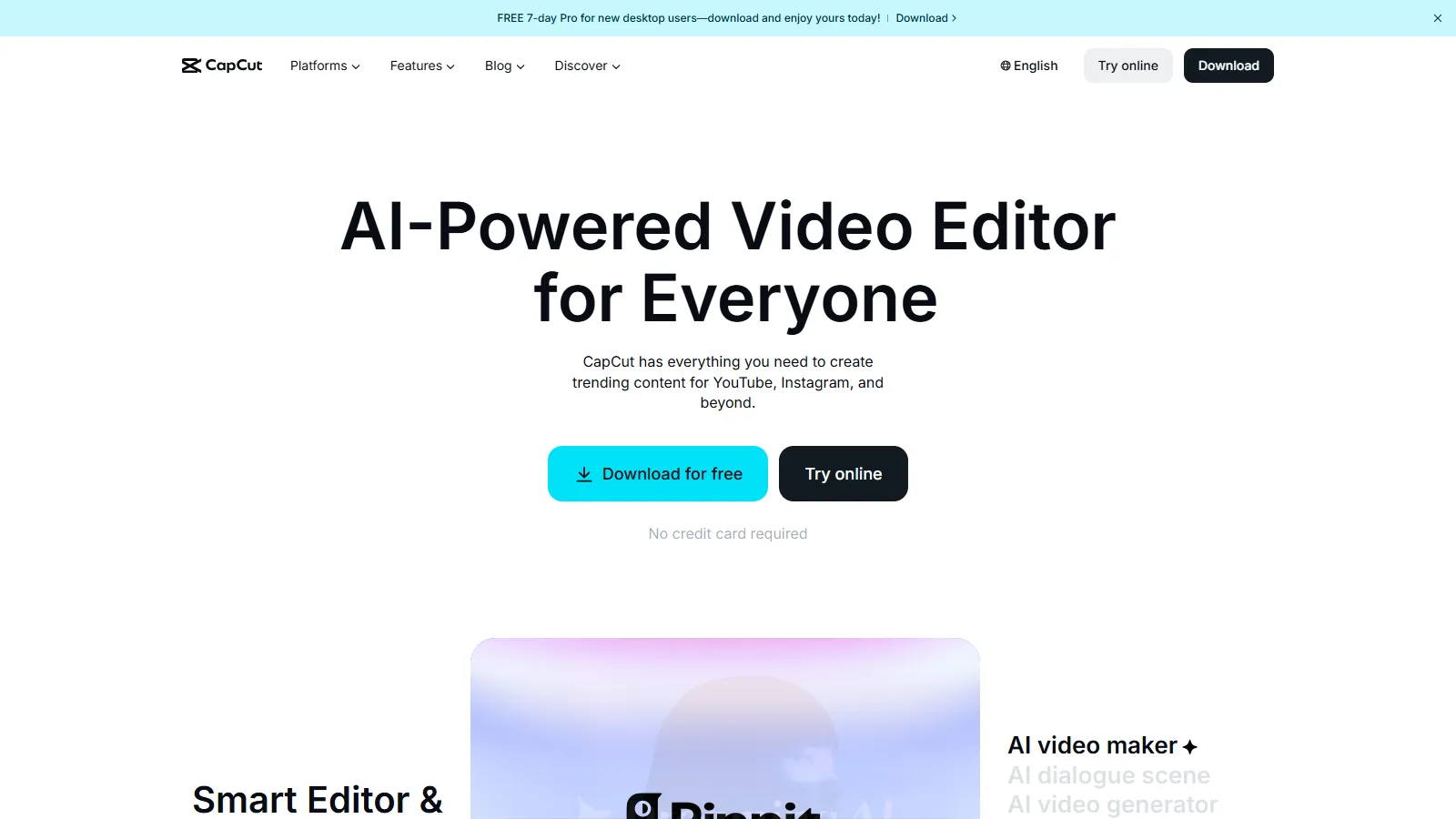 CapCut video editor with TikTok templates