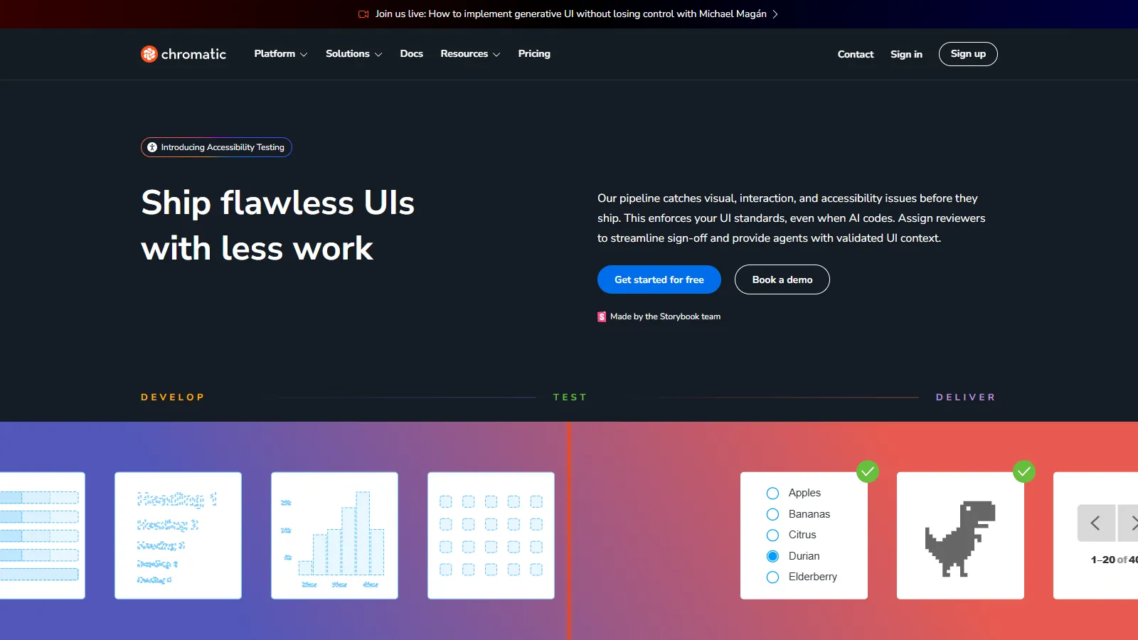 Chromatic Storybook testing