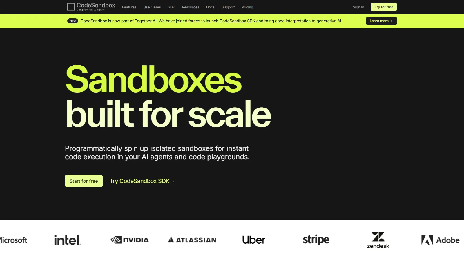 CodeSandbox showing React project with live preview and embeddable sandbox