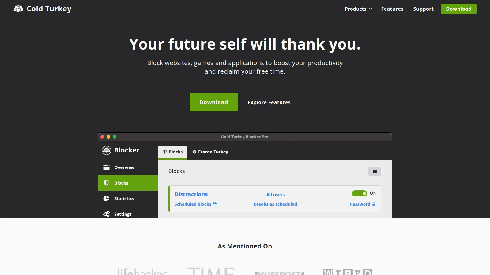 Cold Turkey unbreakable blocking