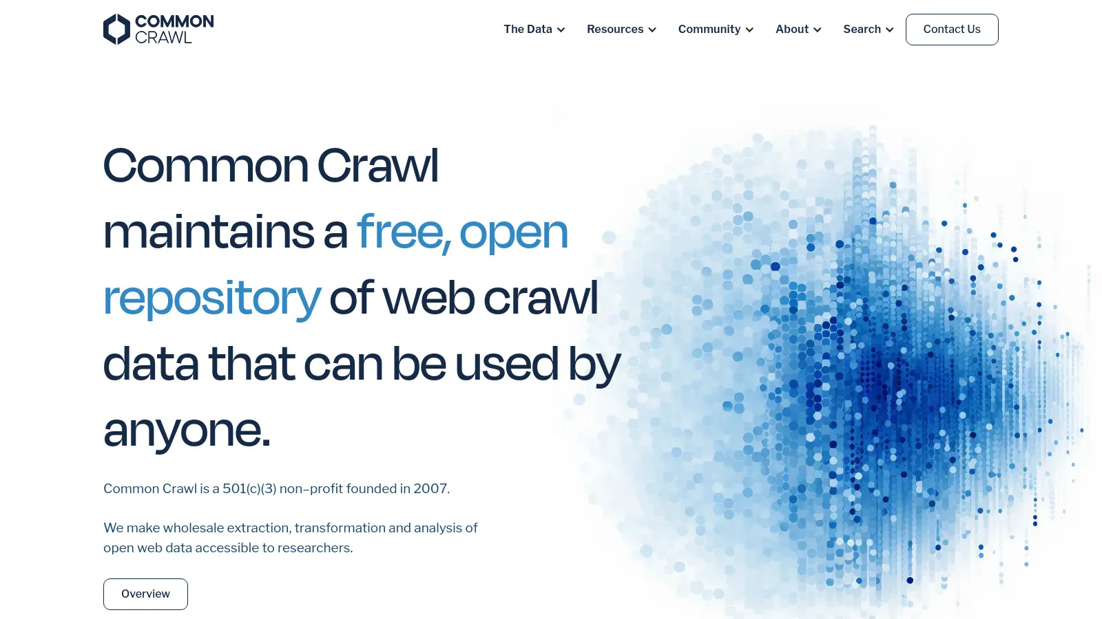 Common Crawl web archive providing petabytes of crawled data for research