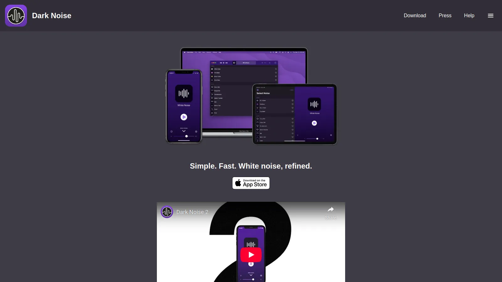 Dark Noise Apple native design