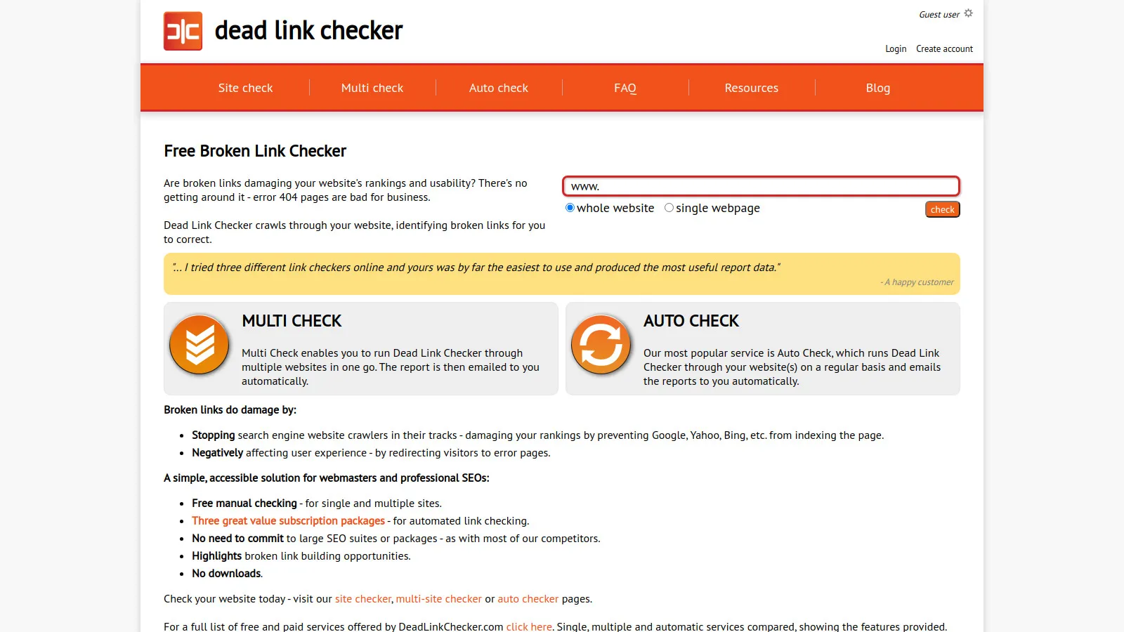 Dead Link Checker bulk validator showing status codes for thousands of URLs
