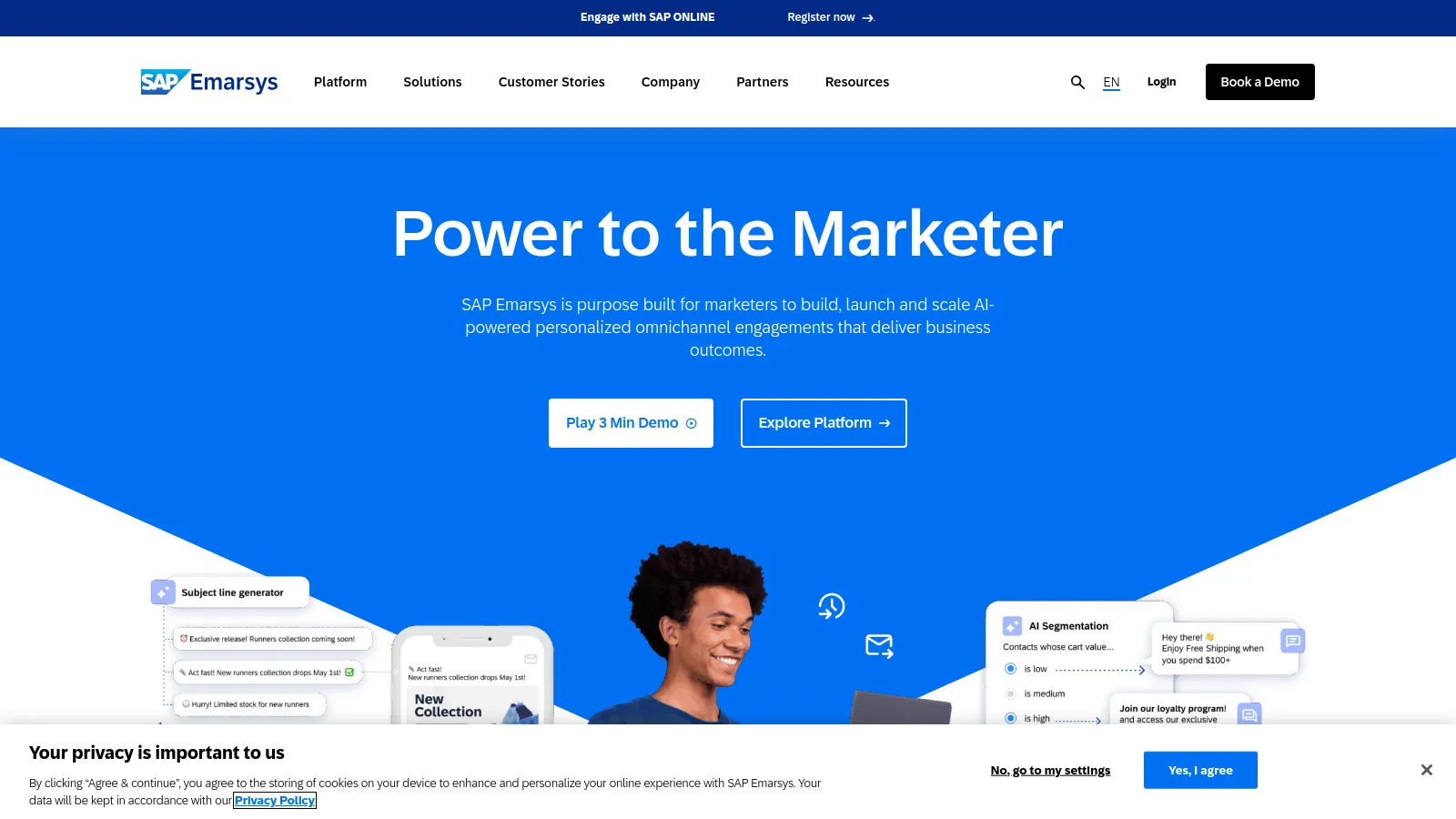 SAP Emarsys showing e-commerce marketing automation tactics and personalization