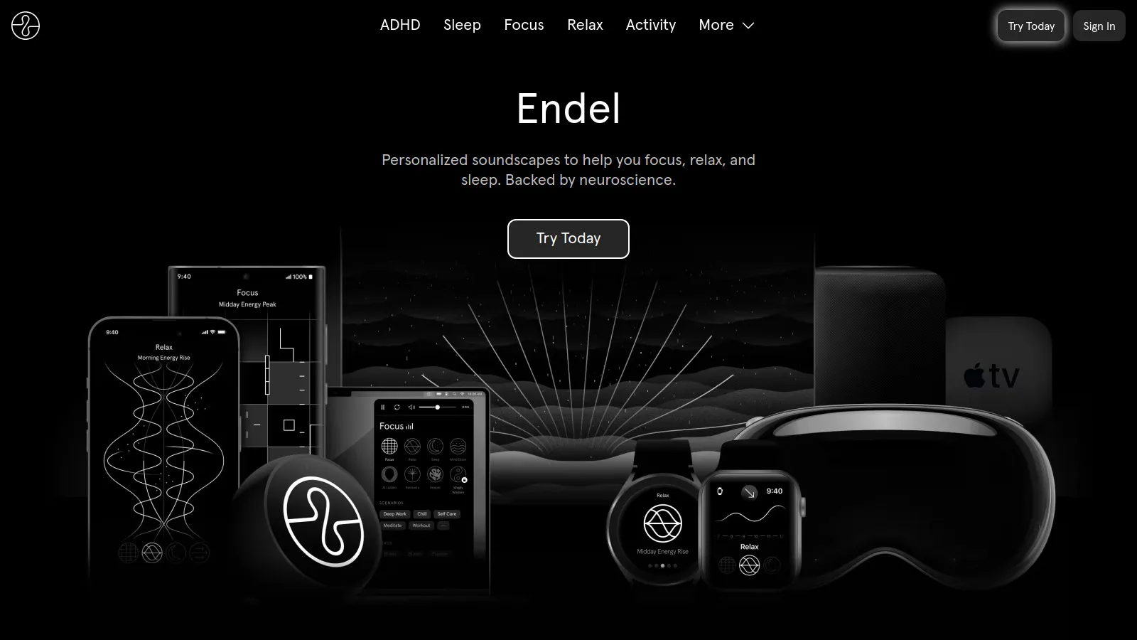 Endel AI soundscape interface