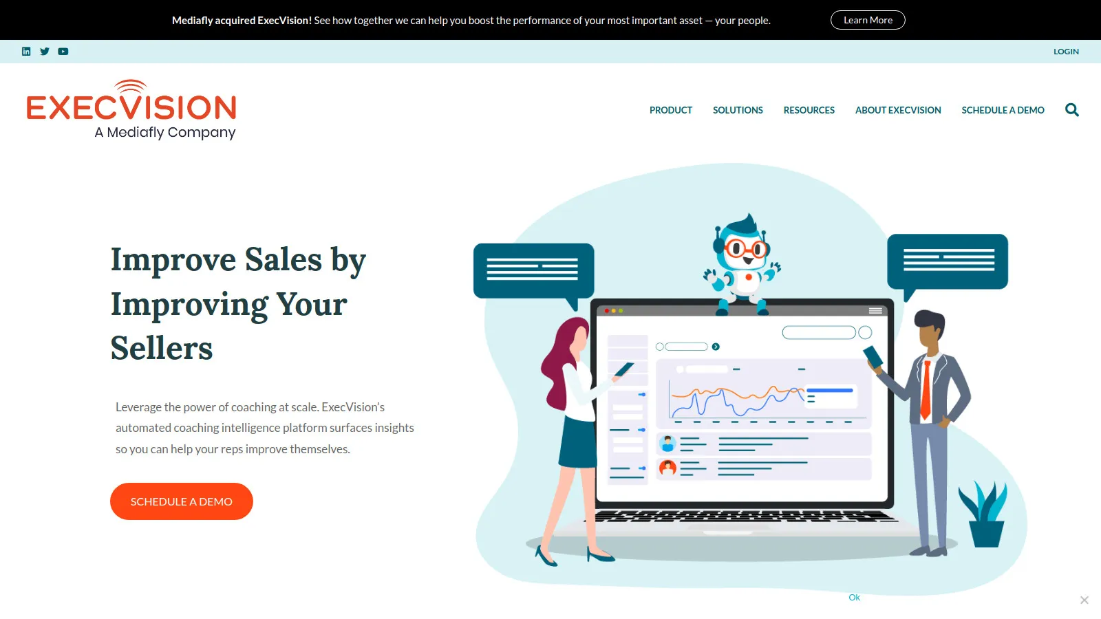 ExecVision coaching platform showing scorecards and call libraries