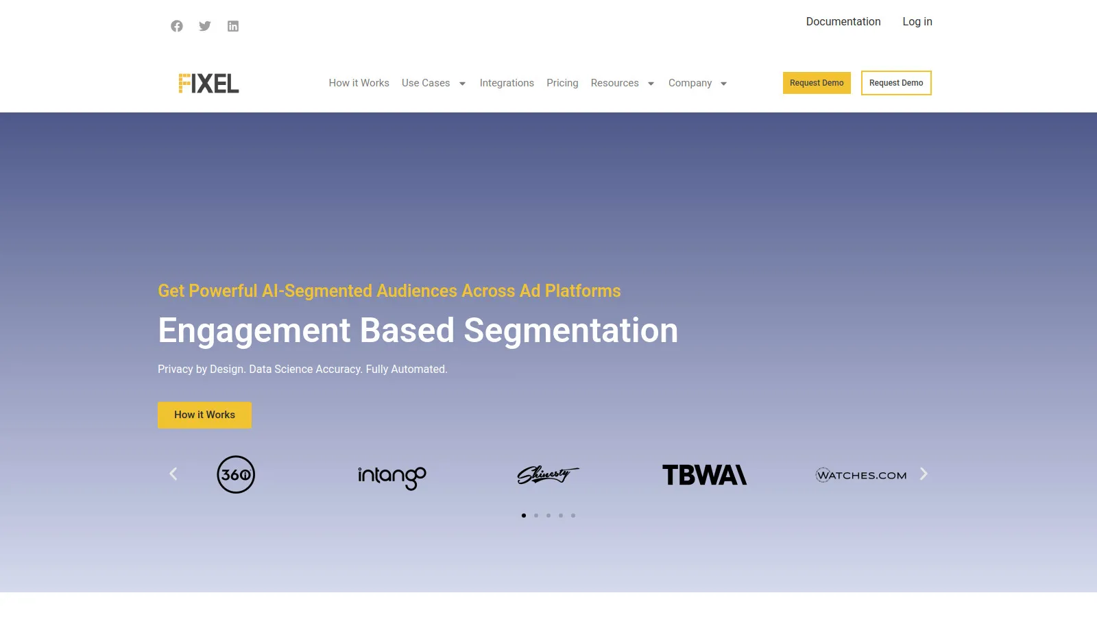 Fixel AI segmentation dashboard showing engagement-based audience segments