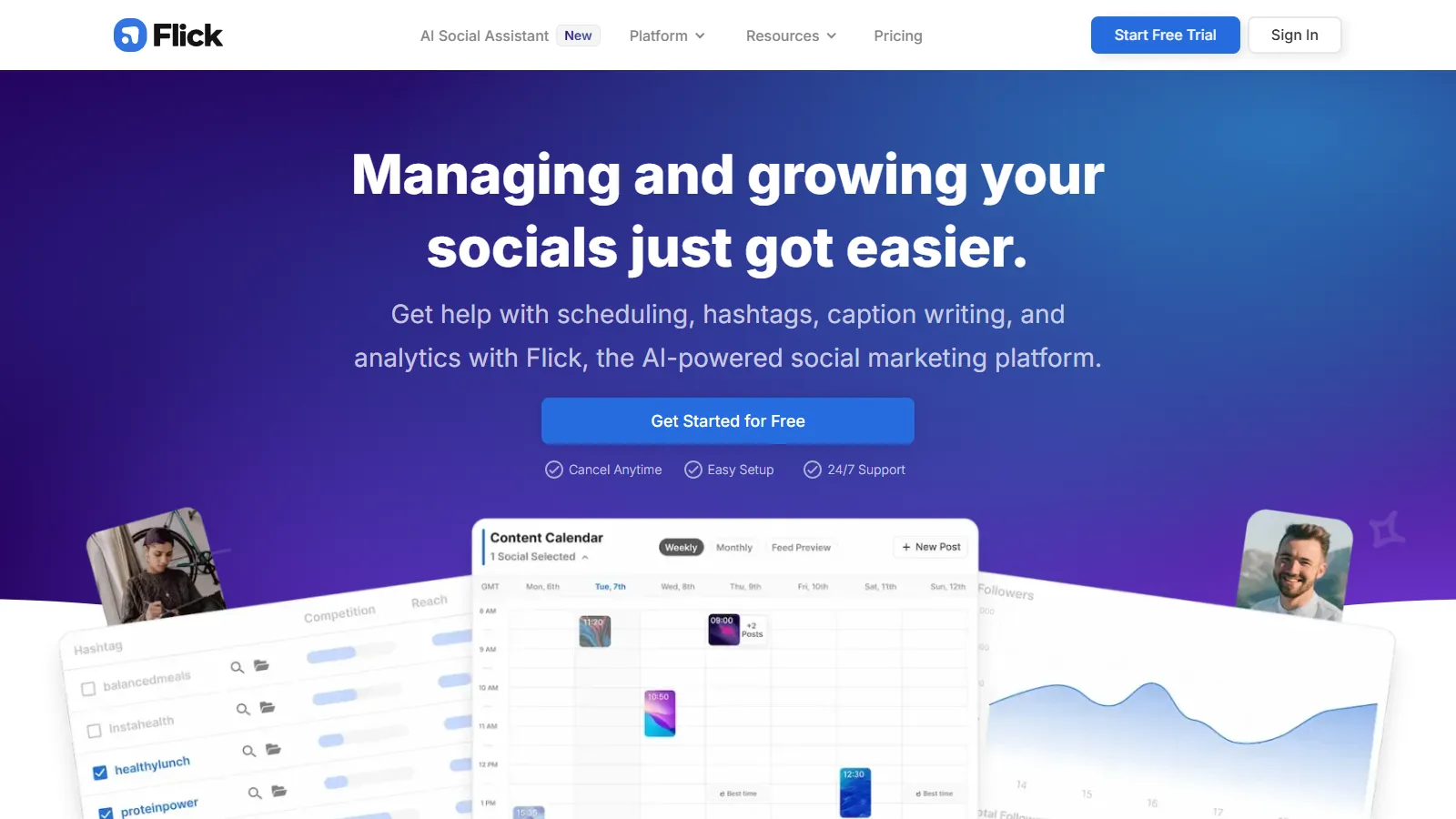 Flick hashtag research and performance analytics