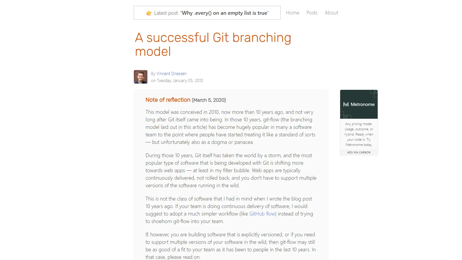 Gitflow branching model