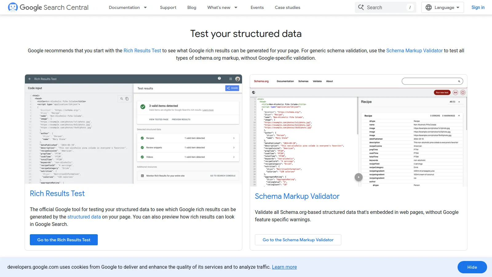 Google Structured Data Markup Helper showing visual product page tagging