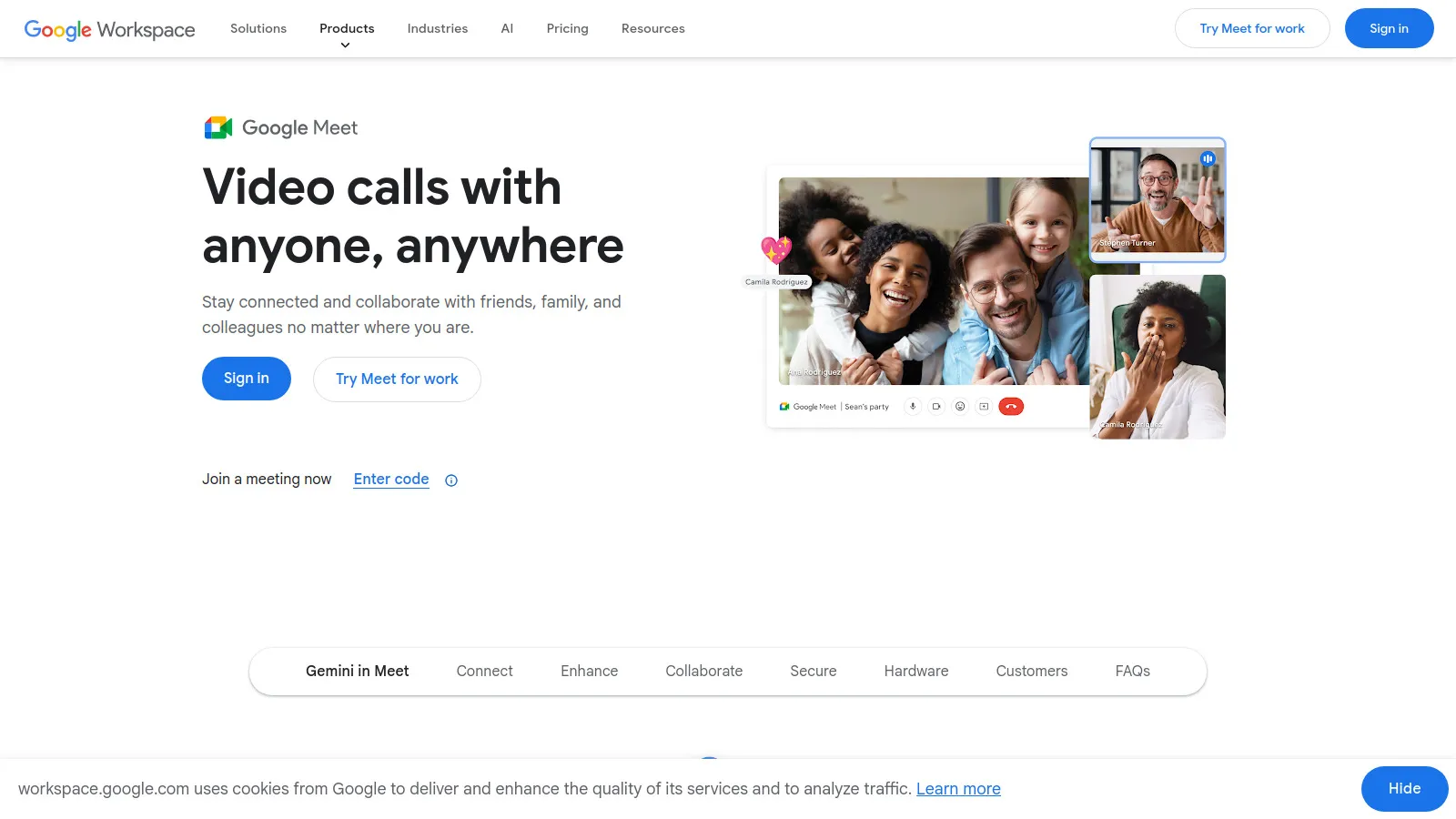 Google Meet browser interface