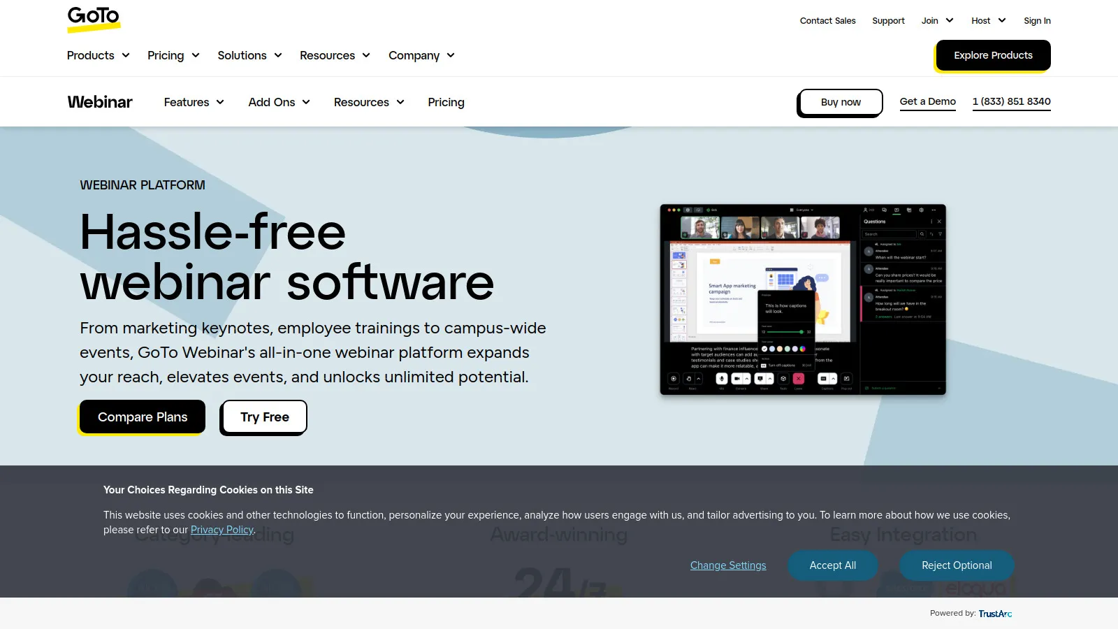 GoTo Webinar enterprise webinar platform with analytics dashboard