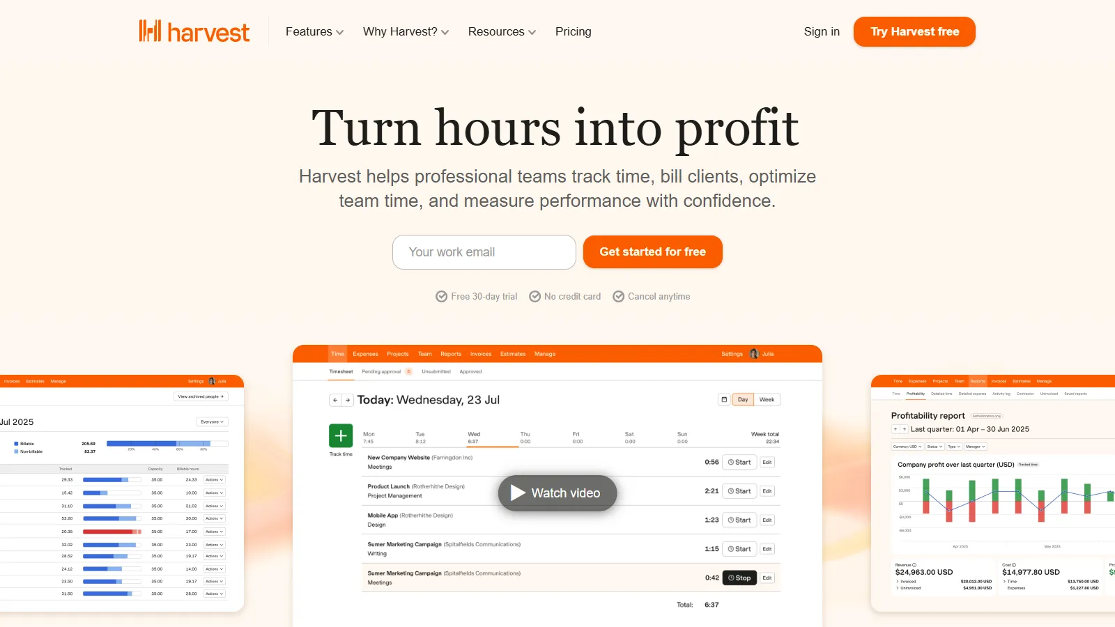 Harvest time tracking and invoicing
