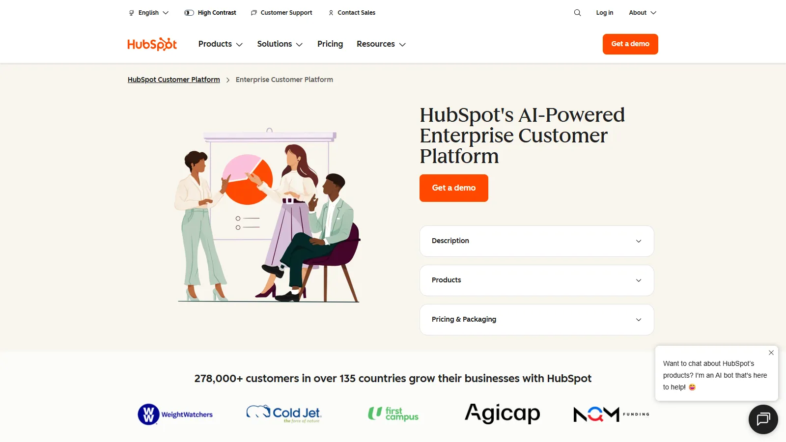 HubSpot Sales Hub Enterprise showing deal forecast, playbooks, and custom reporting