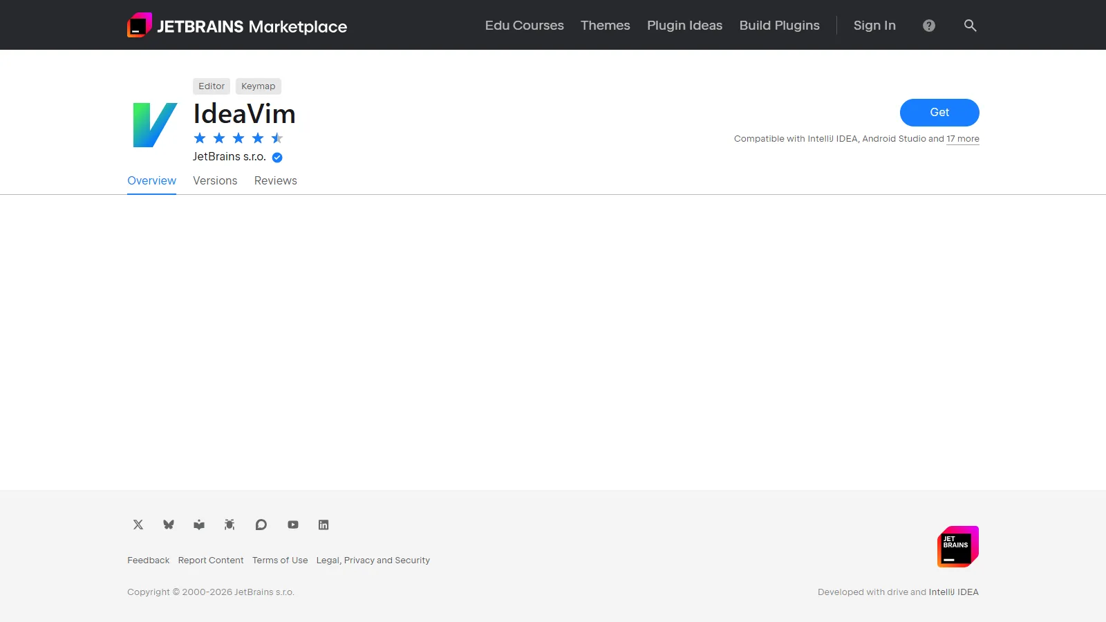JetBrains IDE with IdeaVim showing Vim mode, refactoring, and code intelligence