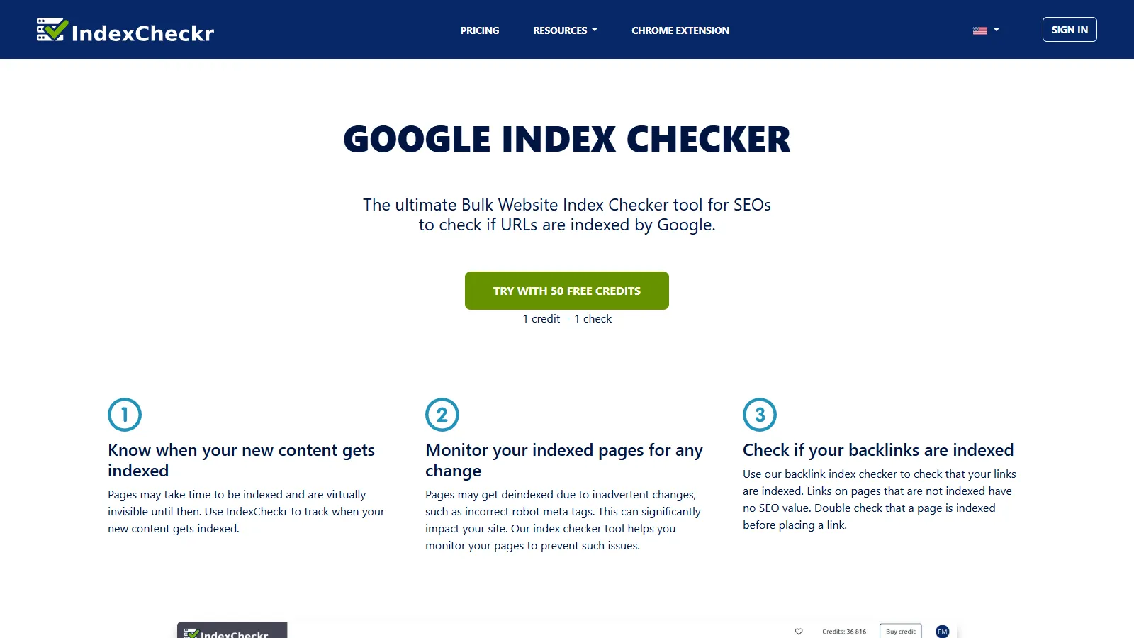 IndexCheckr bulk checking