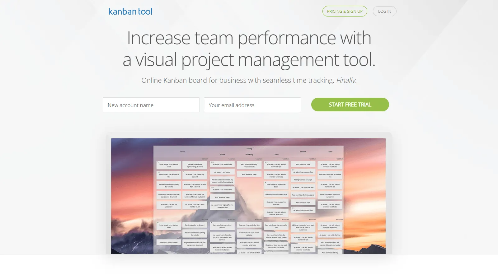 Kanban Tool with time tracking