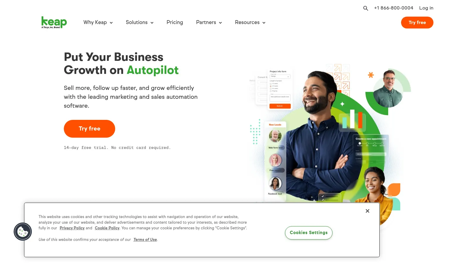 Keap Campaign Builder showing CRM-integrated nurturing automation