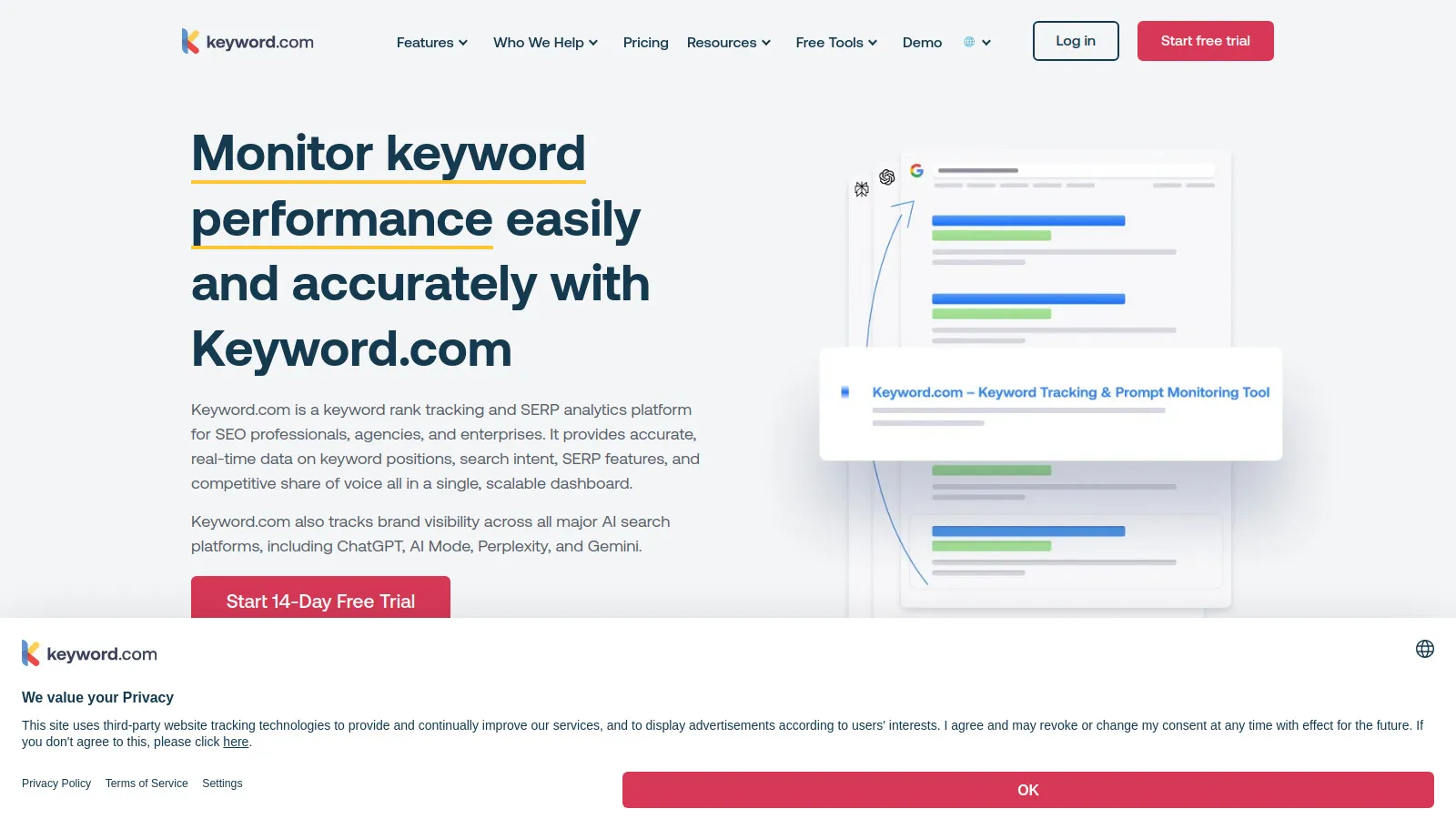Keyword.com simple traffic forecasting based on rankings and CTR curves