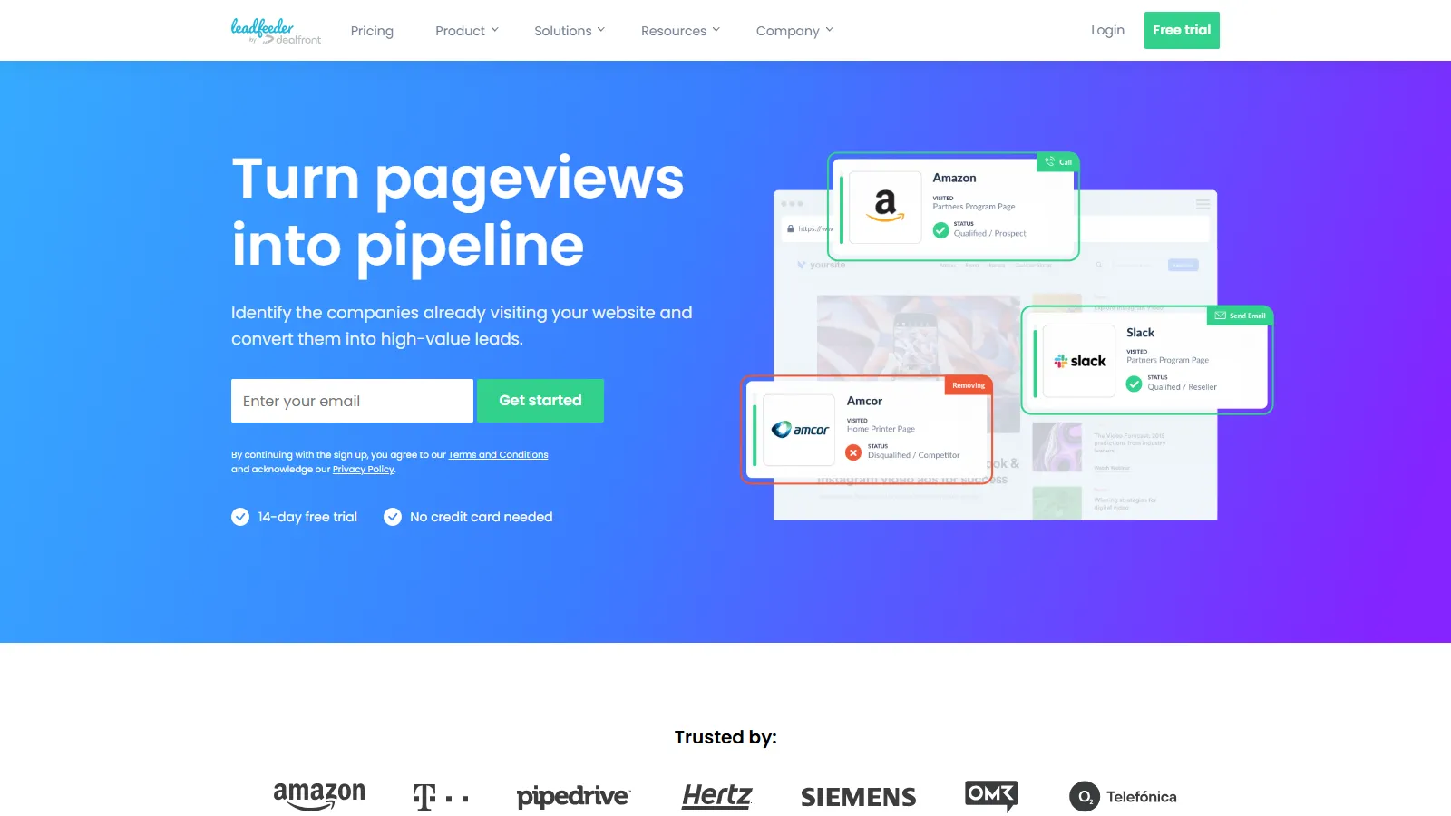 Leadfeeder website visitor identification