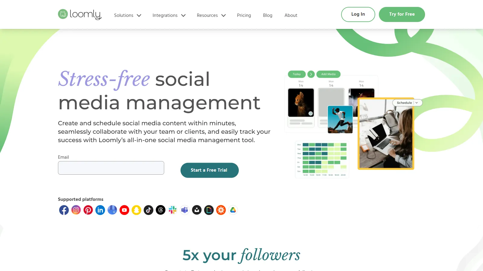 Loomly content calendar with idea generation