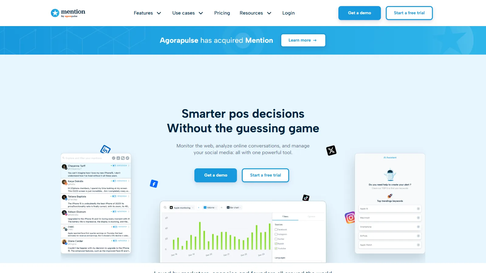 Mention brand monitoring dashboard with real-time alerts