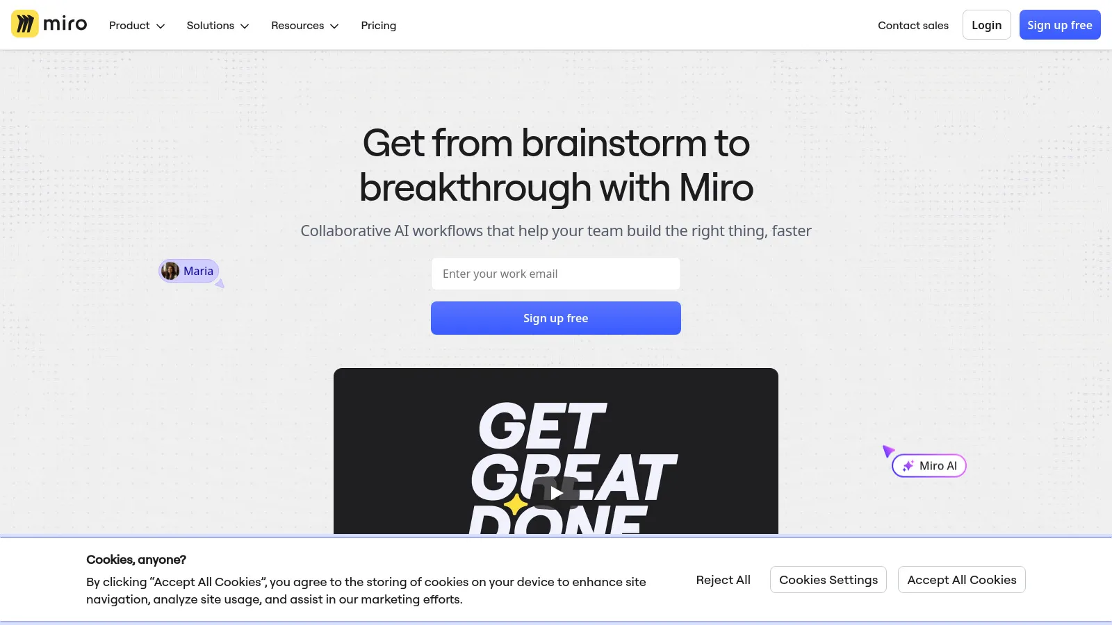 Miro journey mapping whiteboard