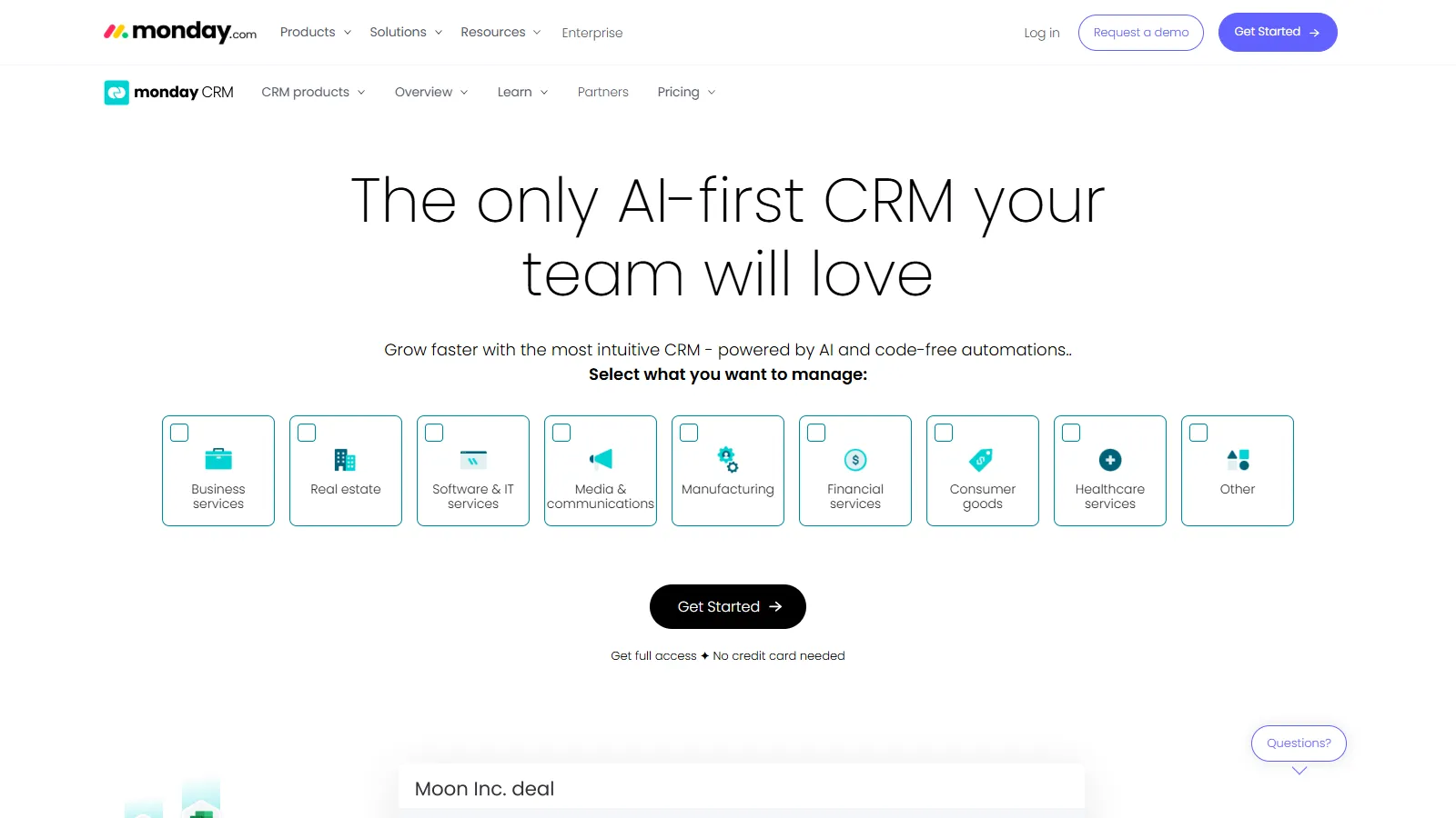 Monday Sales CRM project integration