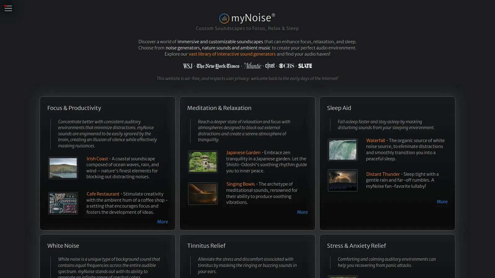 myNoise sound generator library