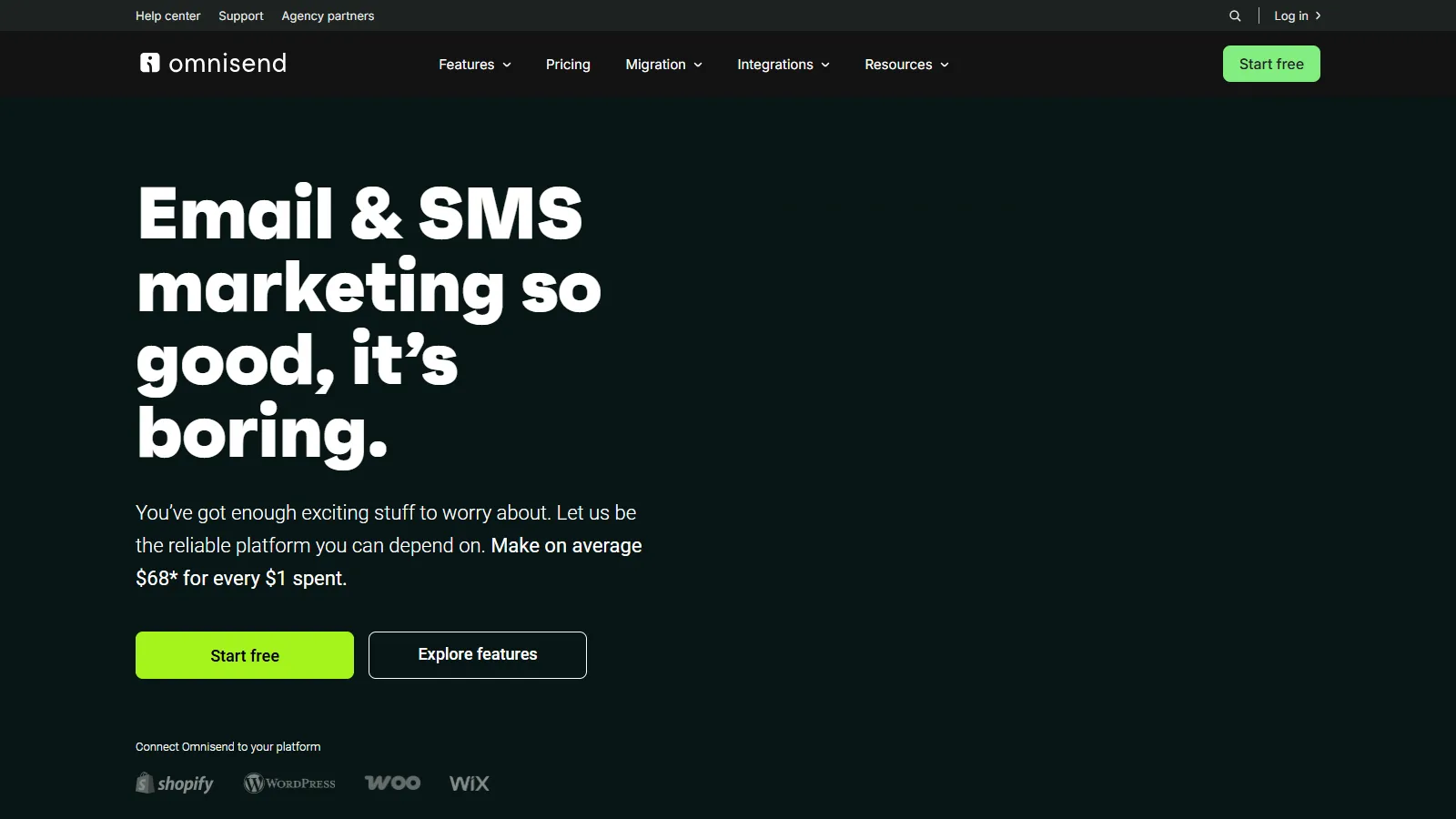 Omnisend automation builder with multi-channel e-commerce flows