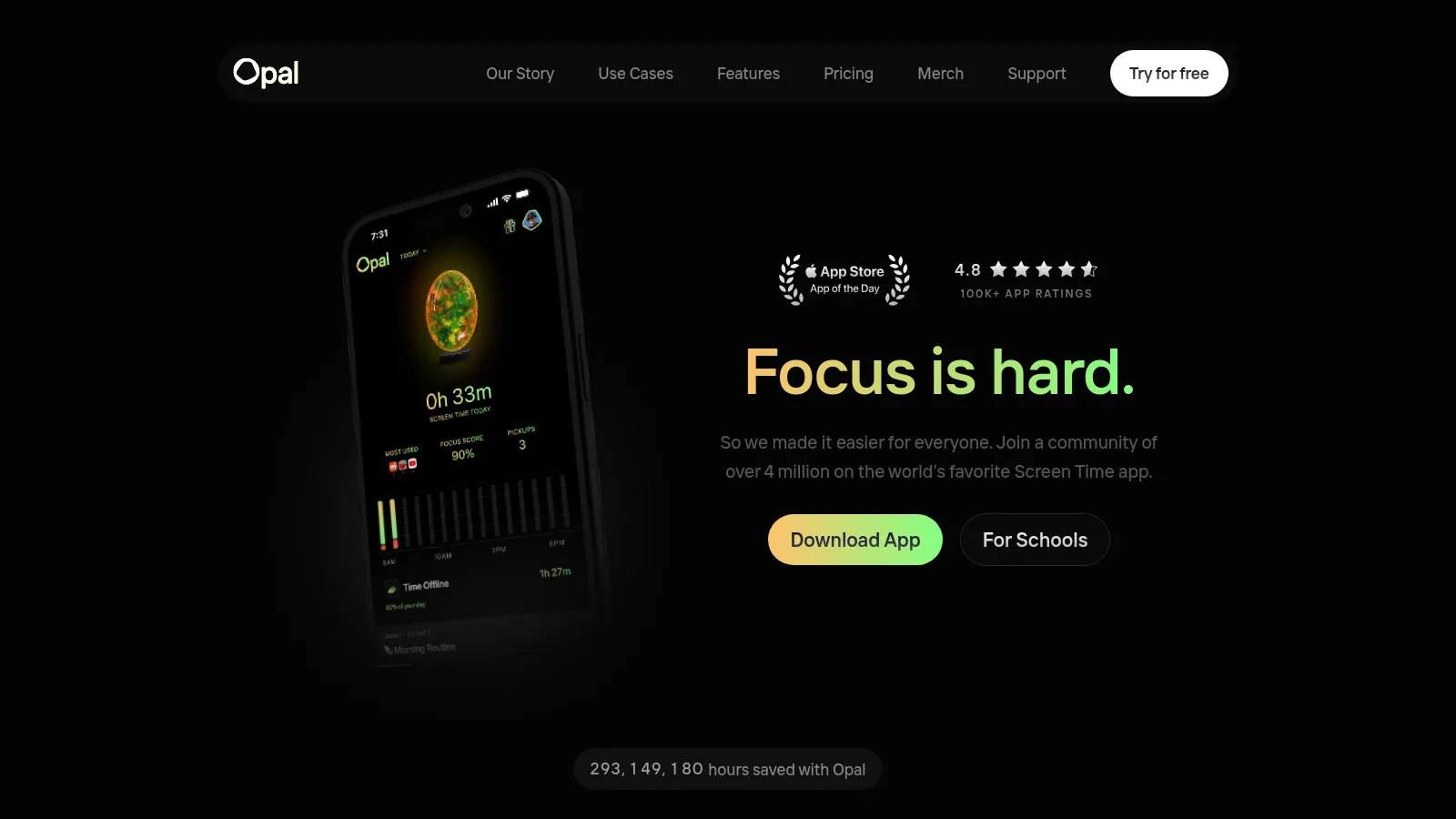 Opal iPhone screen time