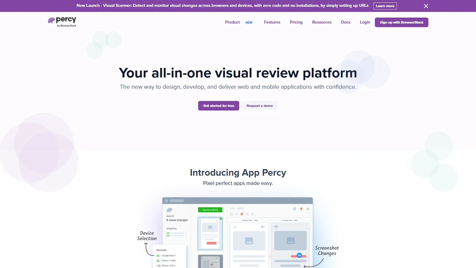 Percy visual regression