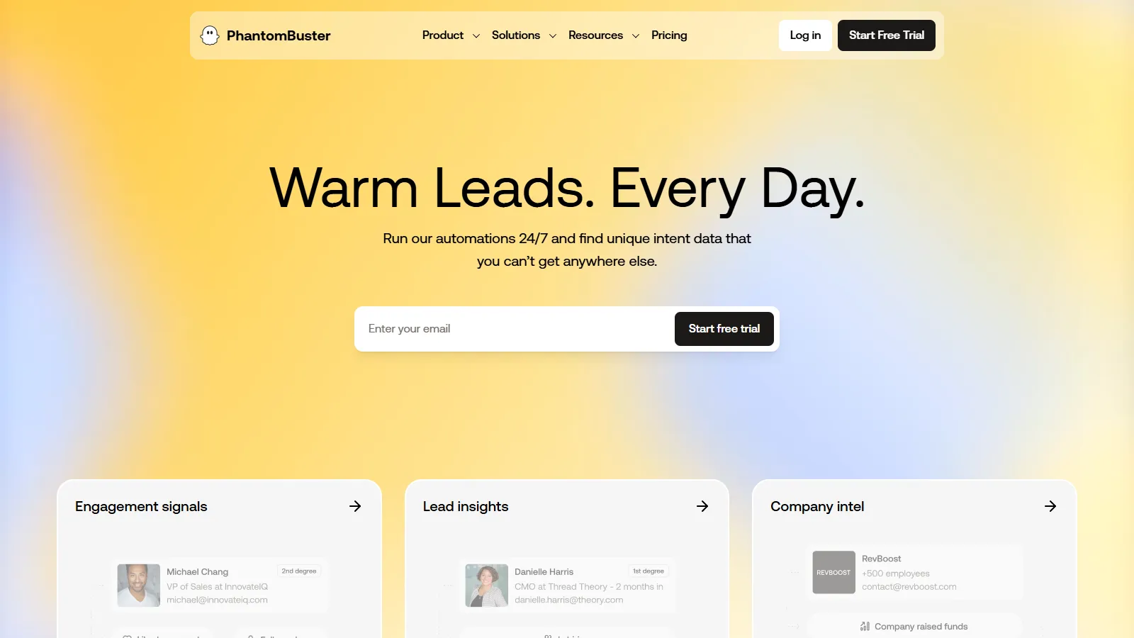 PhantomBuster workflow builder showing LinkedIn scraping automation and data enrichment