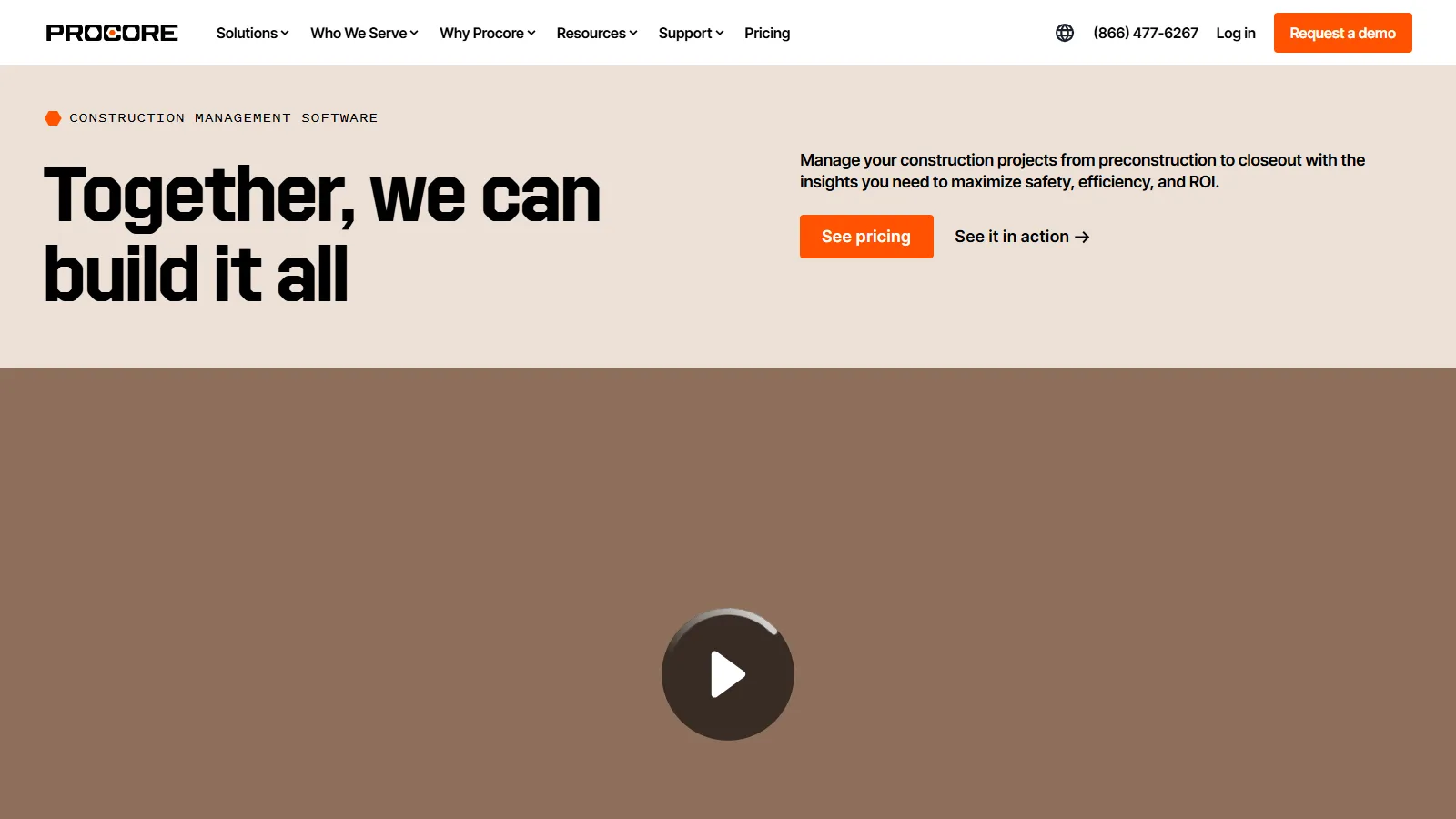 Procore construction project dashboard