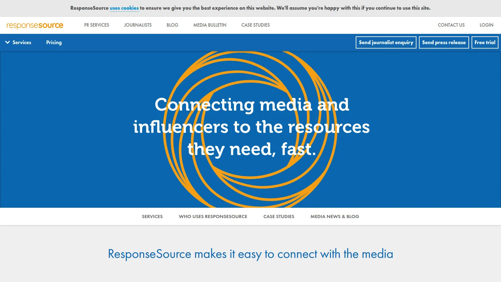 ResponseSource UK source requests showing BBC and Guardian opportunities