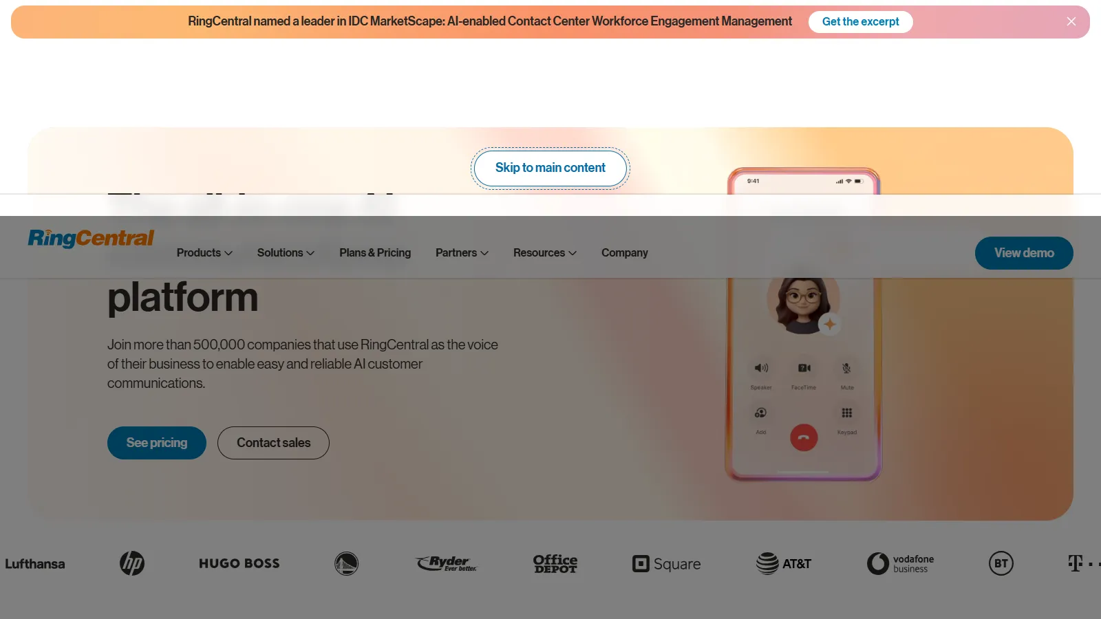 RingCentral unified communications