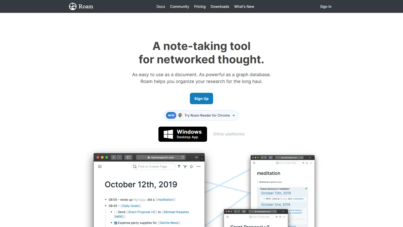 Roam Research networked notes