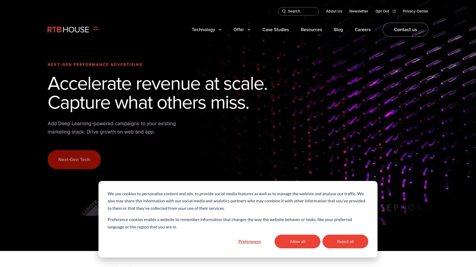 RTB House AI-powered retargeting platform showing personalization engine