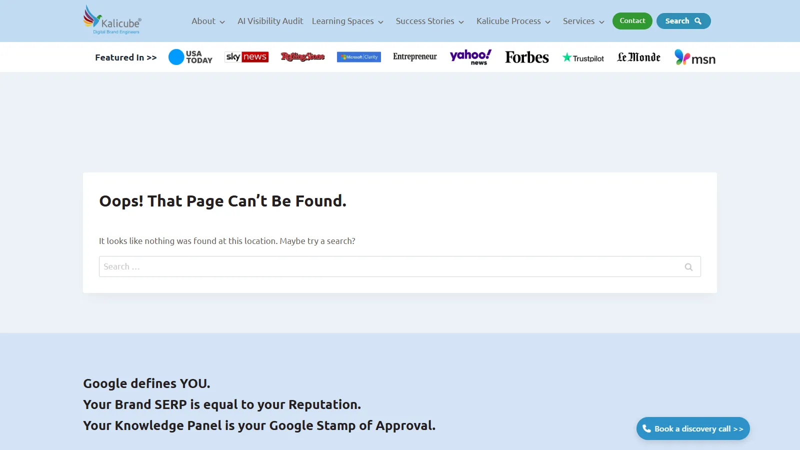 Schema Markup Generator by Kalicube homepage showing brand serp schema features