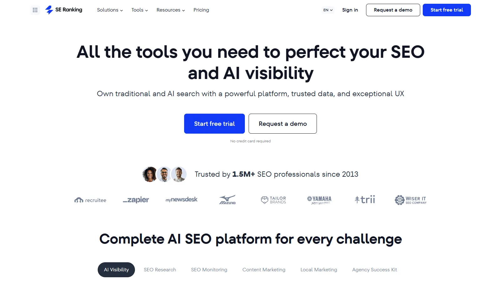 SE Ranking SERP feature tracking included in affordable all-in-one platform