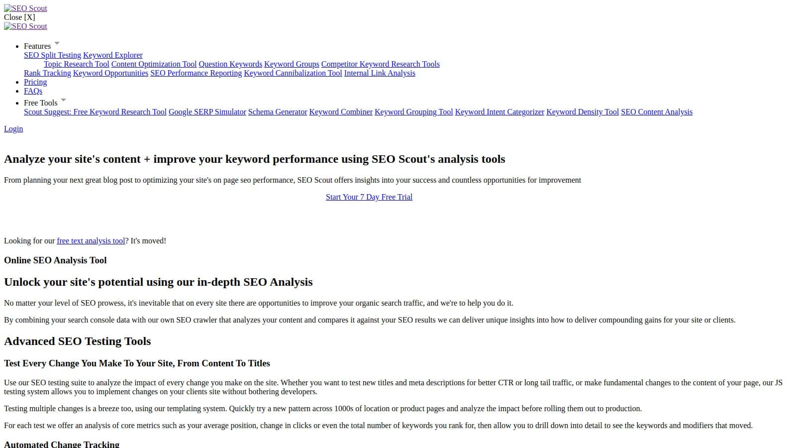 SEO Scout bulk export showing template-ready cluster formats